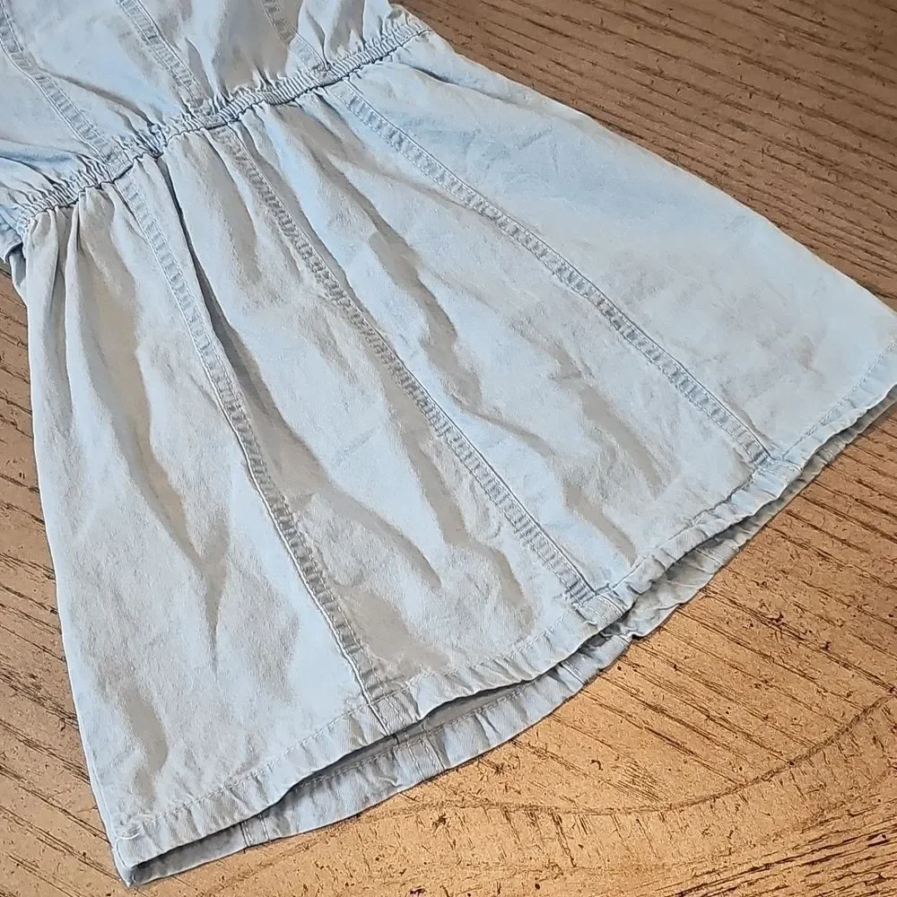 Stylish Denim Kids Dress Size 6 with Pink Accents